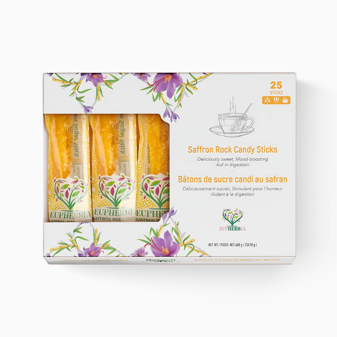 Saffron Rock Candy Sticks 25 Pack - Eupherbia