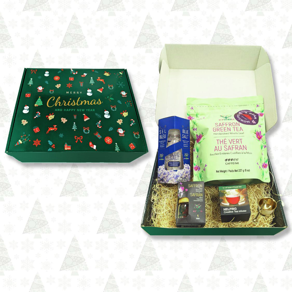 Green Tea, Saffron, Blue Salt, and Accessories Christmas Giftbox