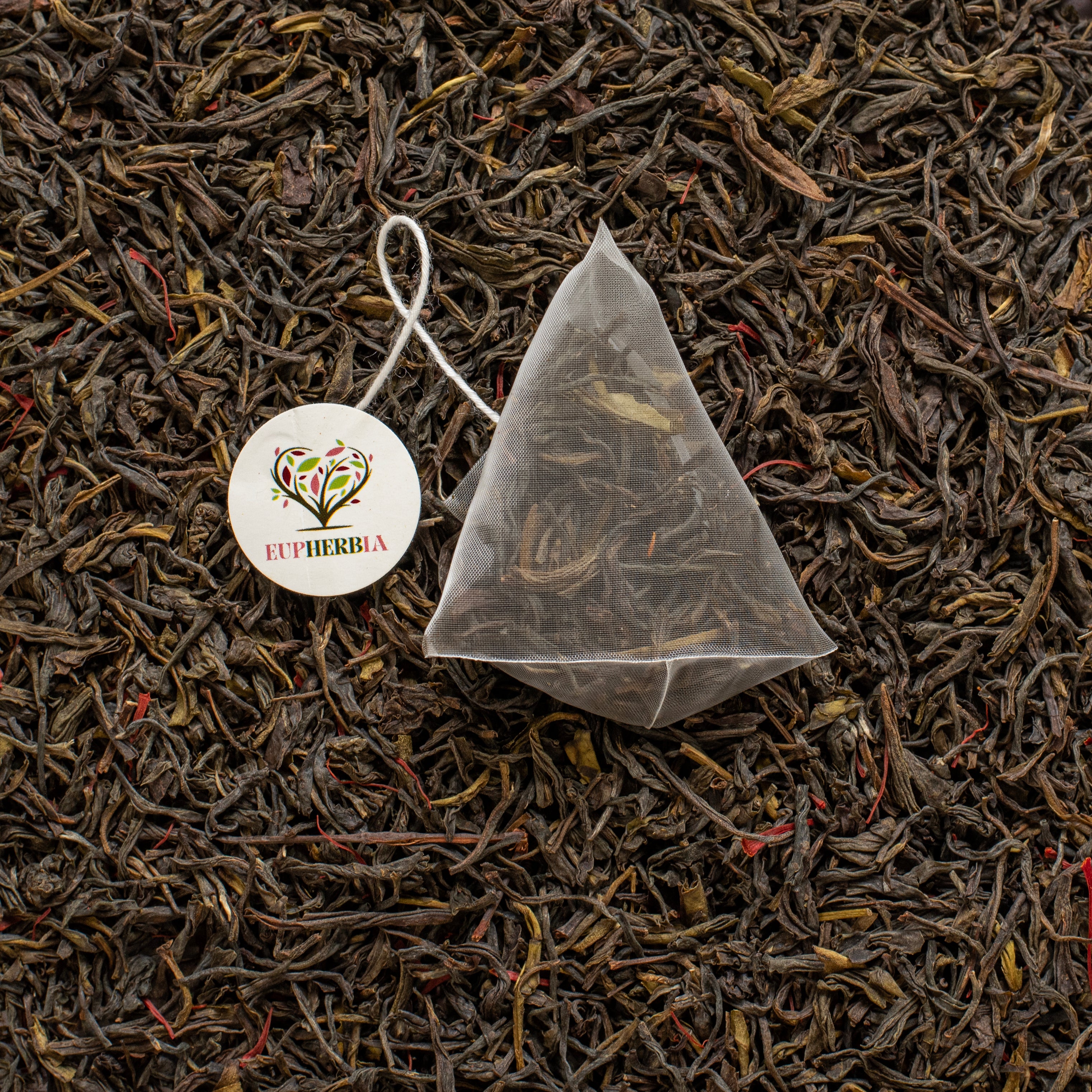 Saffron Green Tea, Handpicked, Highland Grown Whole Leaf Tea, Enriched with Premium Saffron Threads, Herbaceous, Grassy, Bittersweet, Individually Wrapped Tea Sachets (Pack of 12)