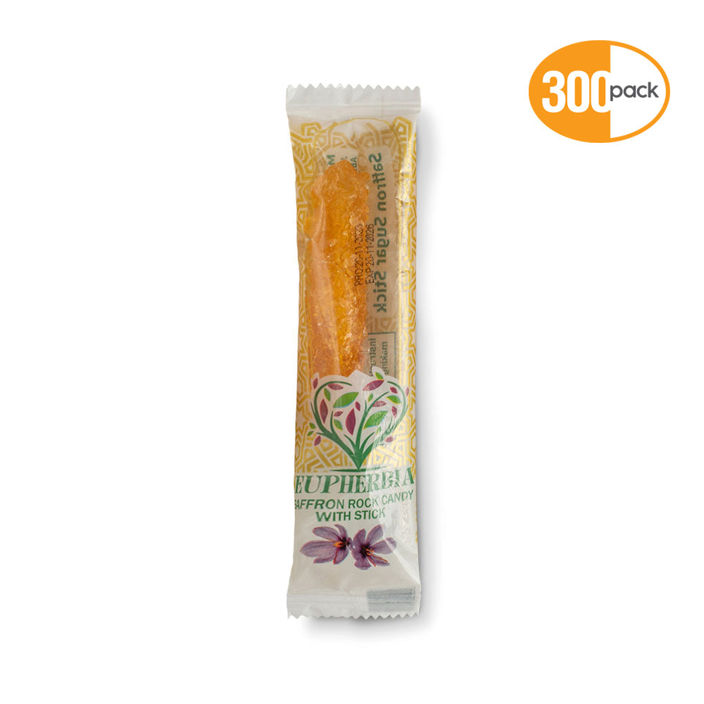 Saffron Rock Candy Sticks - 300 Pack - Eupherbia