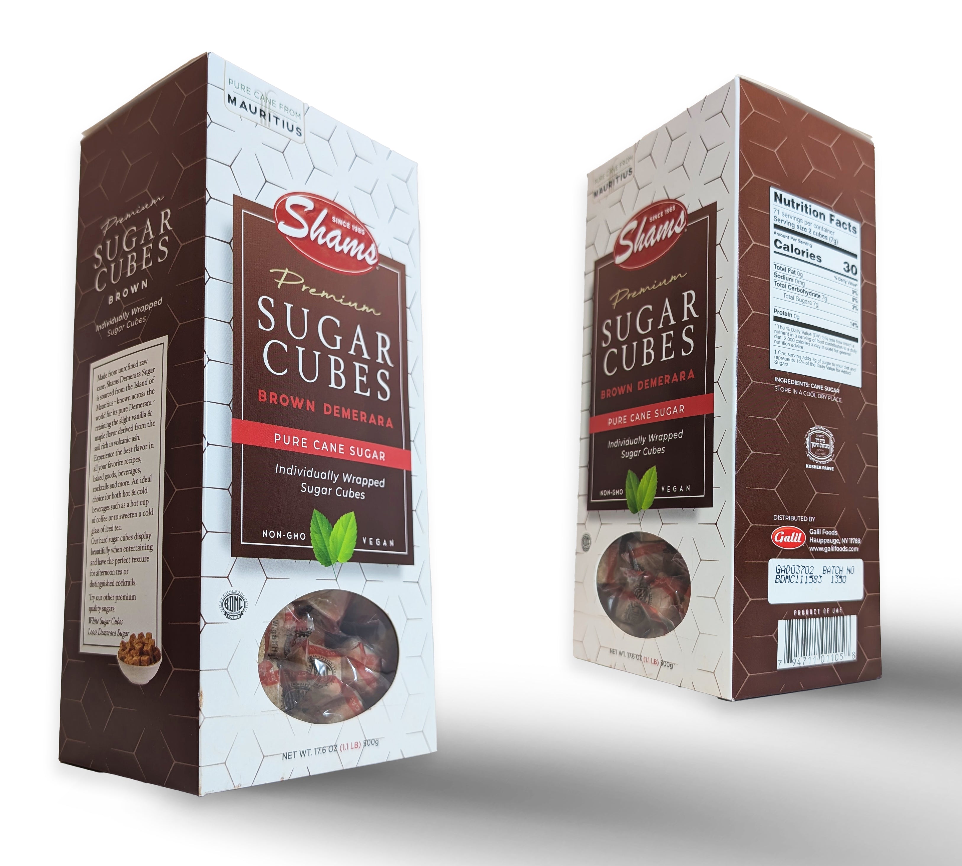 Brown Sugar/Demerara Cubes | Individually Wrapped | 17.6 oz | Shams