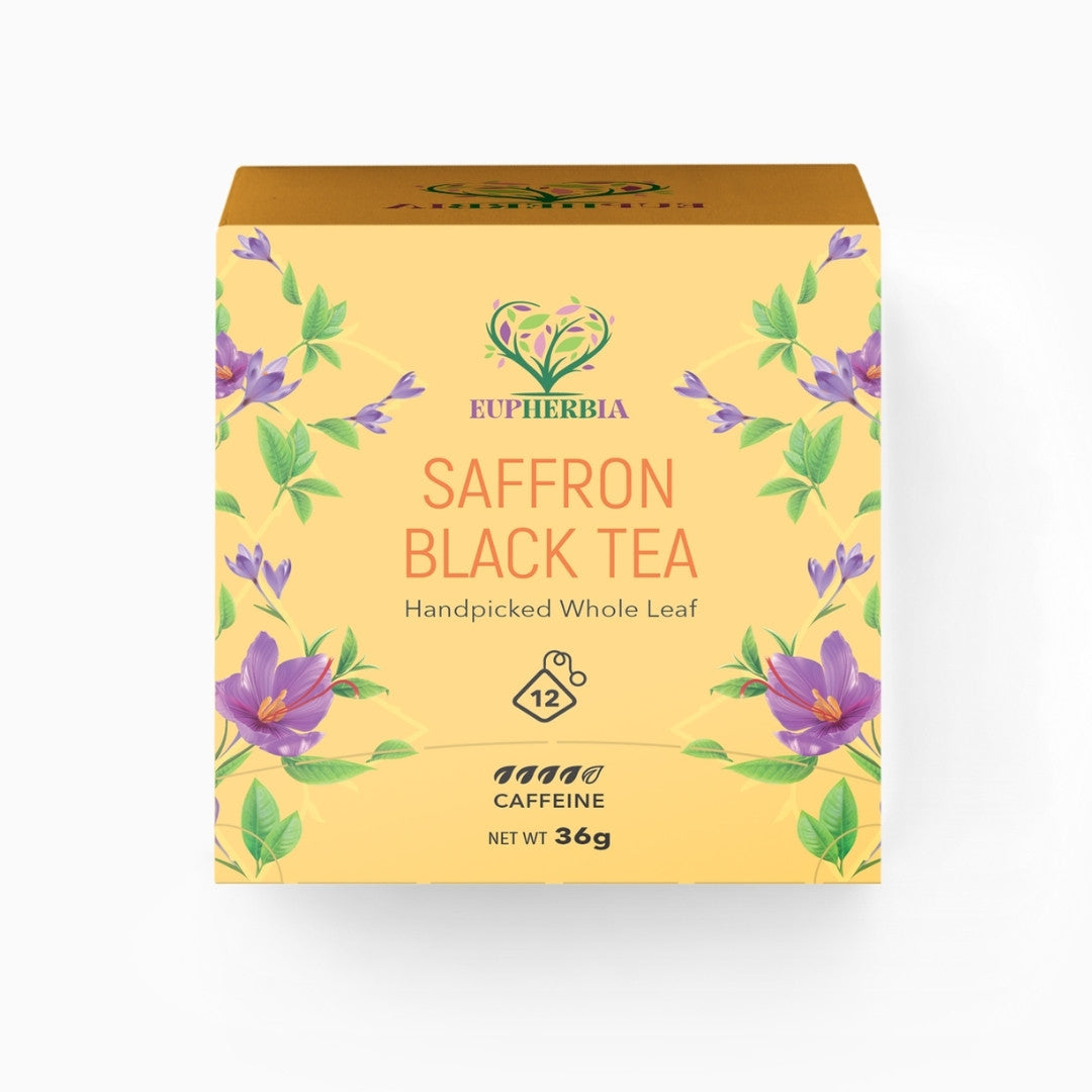 Saffron Black Tea 12 Sachets - Eupherbia