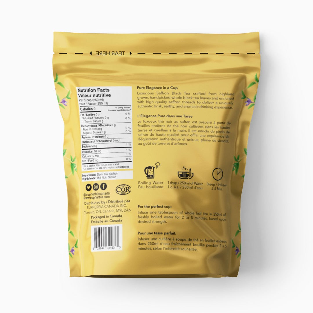 Saffron Black Tea, Loose Leaf 227g (8 oz) - Eupherbia