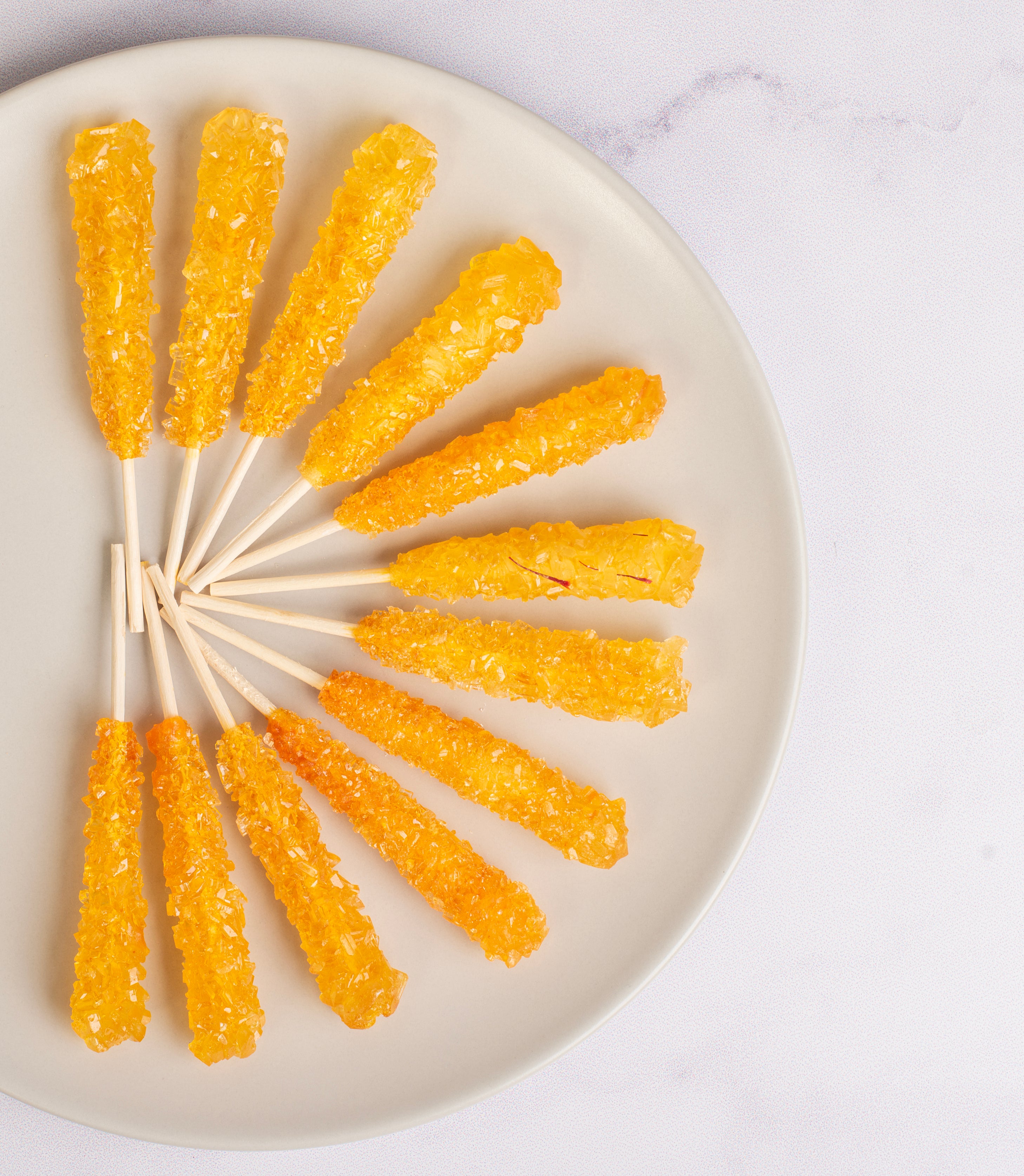 Saffron Rock Candy Sticks Bulk 300 Pack - Eupherbia