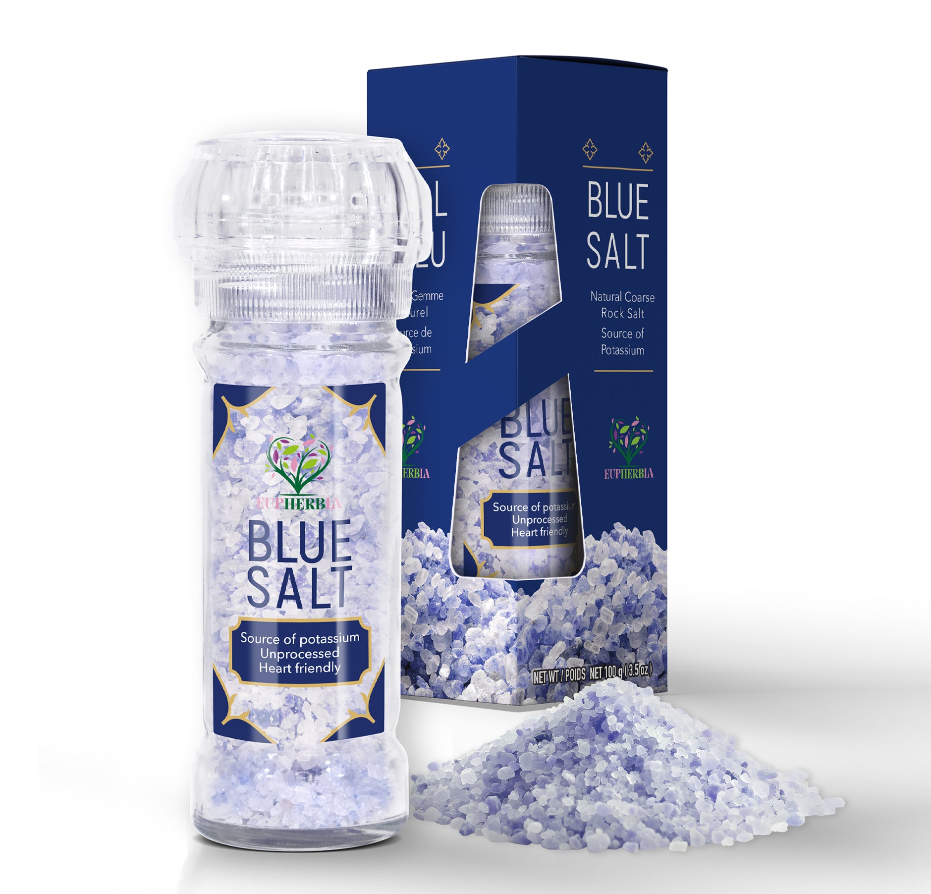 Blue Salt Coarse with Grinder 100g (3.5 oz)