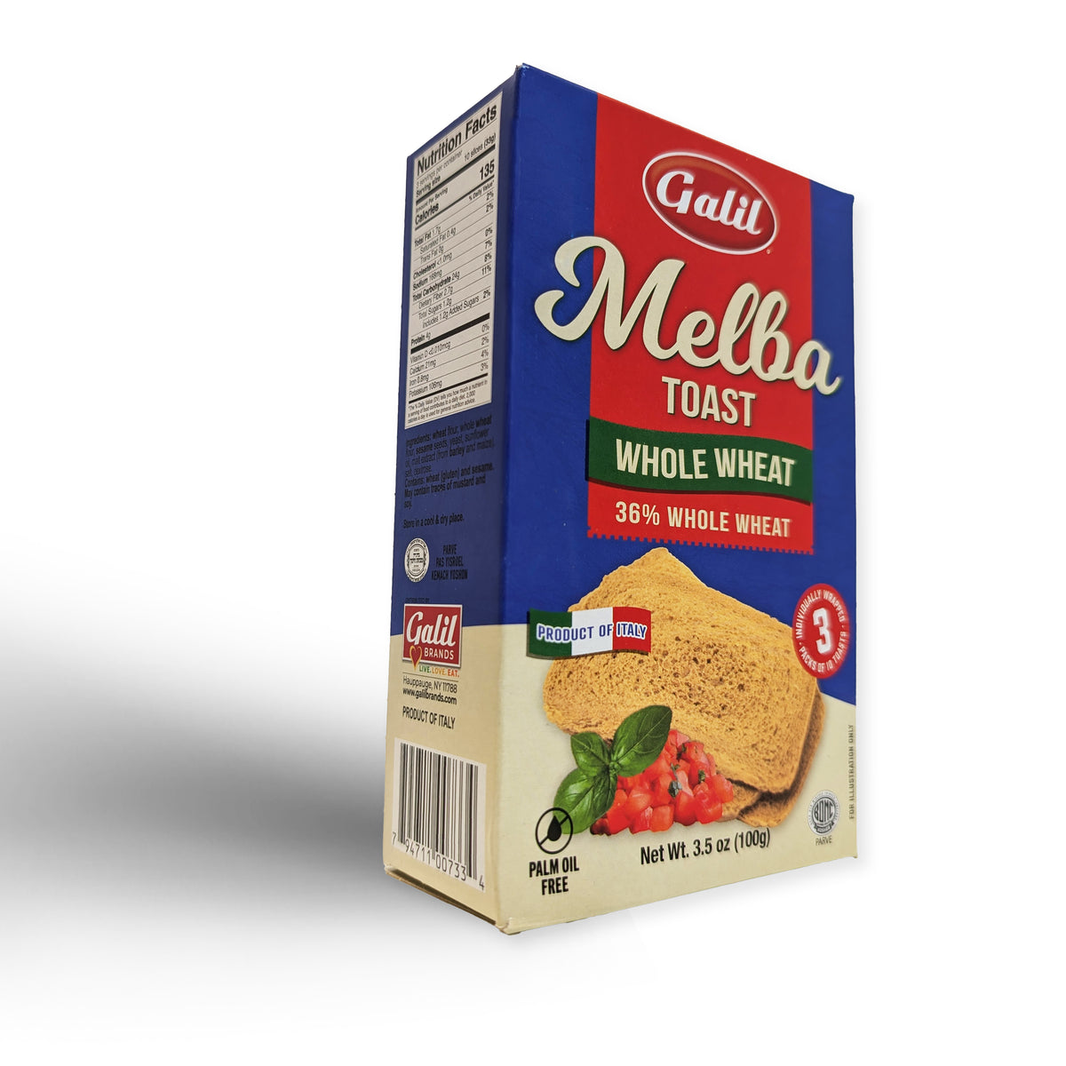 Melba Toast | Whole Wheat | 3.5 oz | Galil